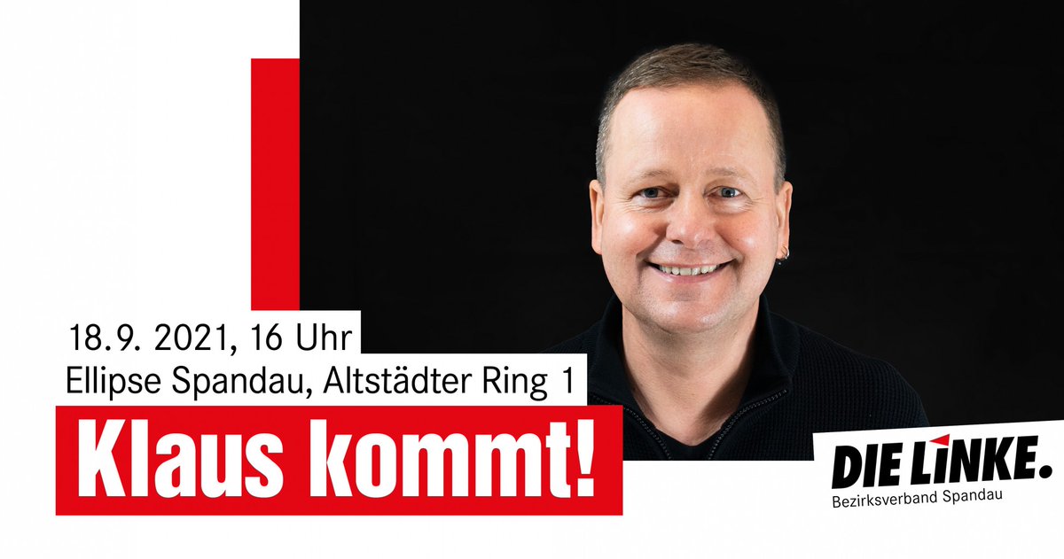 DieLinkeSpandau's tweet photo. Klaus kommt! Am kommenden Samstag können wir unseren Kultursenator und sicherlich kommenden reg. Bürgermeister @klauslederer bei uns in #Spandau begrüßen. Wir sprechen über die Themen, die den Berlinerinnen und Berlinern unter den Nägeln brennen. Miete, Pflege und vieles mehr! https://t.co/YZ6GDZH4Op