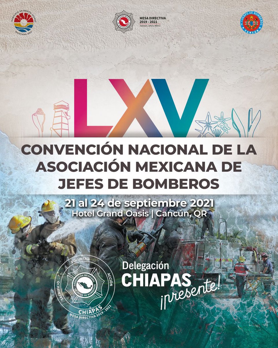 AMJB_Chiapas's tweet photo. Estamos muy contentos de informarles que nuestro Delegado Estatal @masguerrerofire el Cmte. Marco Antonio Sánchez Guerrero, estará presente en la LXV Convención Nacional de la  @BomberosMexico1 

Sí quieres acompañarnos, aún estás a tiempo, inscríbete en: https://t.co/l3QGR8a9DV https://t.co/ebTnYaHkBK