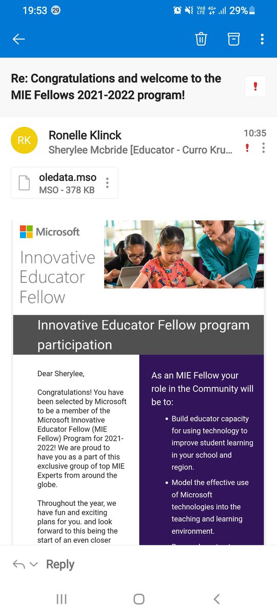 “This year will be out of this world! So excited to be selected as an MIE Expert and Fellow for 2021-2022! #MicrosoftEdu #MIEExpert.” #curroimagine #currotechnology  Microsoft Education