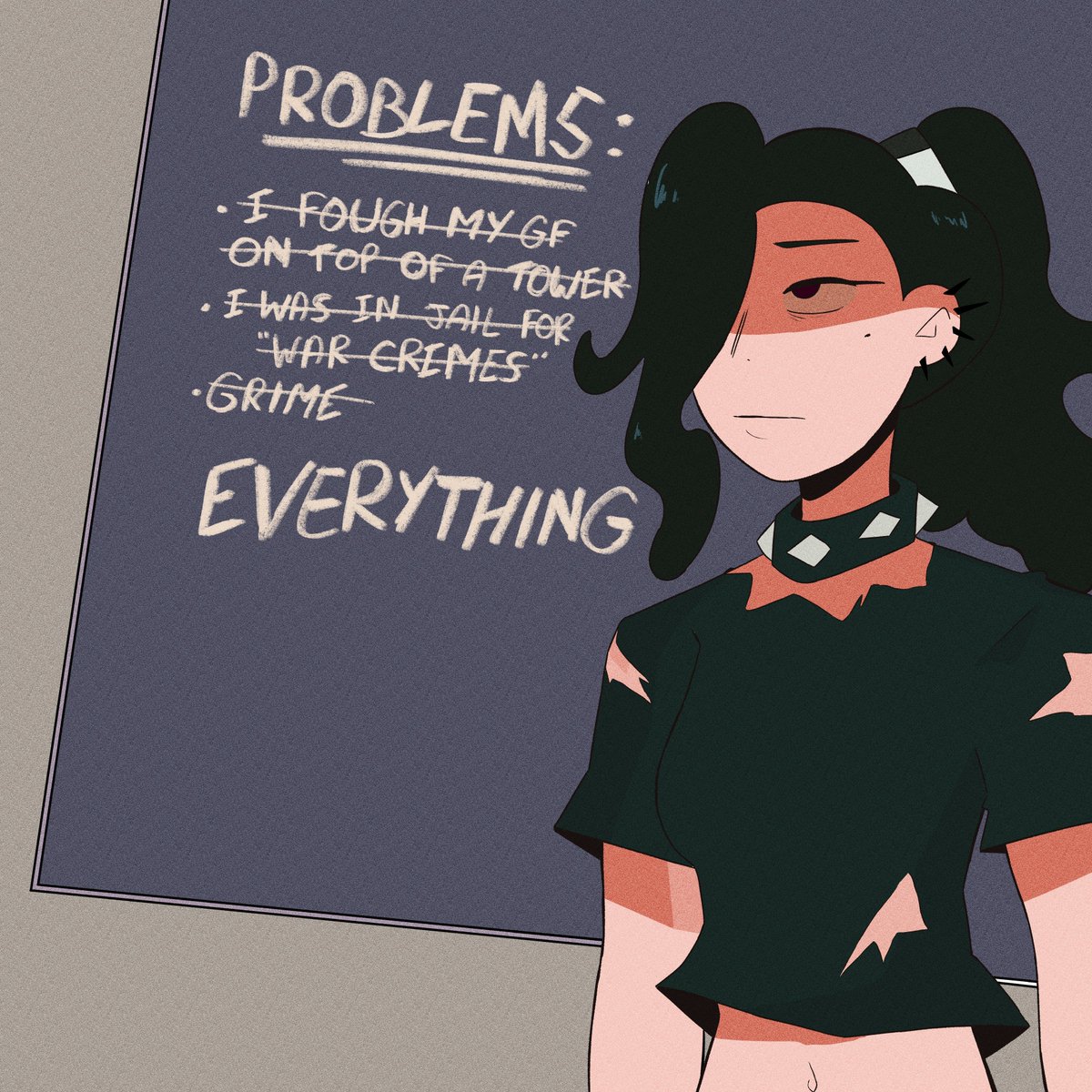 The original design for emo sasha was from @Chirrae_ #amphibia  #SashaWaybright #emosasha #sashanne #marcanne #amphibiafanart, image size:1200x1200