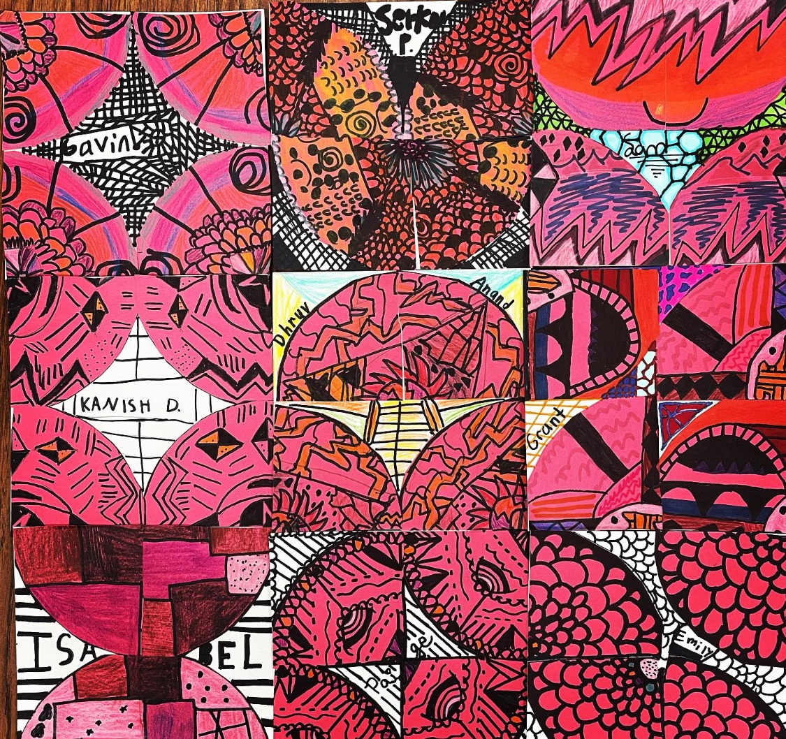 ShenandoahArt's tweet photo. A sneak peek at 5th graders’ addition to our collaborative mural coming soon to the hallways of SVE! https://t.co/4fVaH25tq9