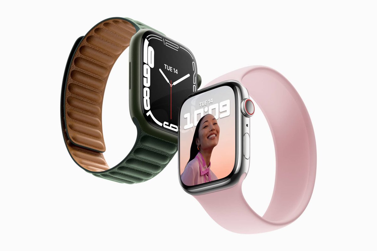 SuperManzanaNet's tweet photo. Apple presenta el Apple Watch Series 7 con pantalla más grande, carga más rápida y nuevos colores https://t.co/ry8ODzHE6J https://t.co/wrWbbrxB7U