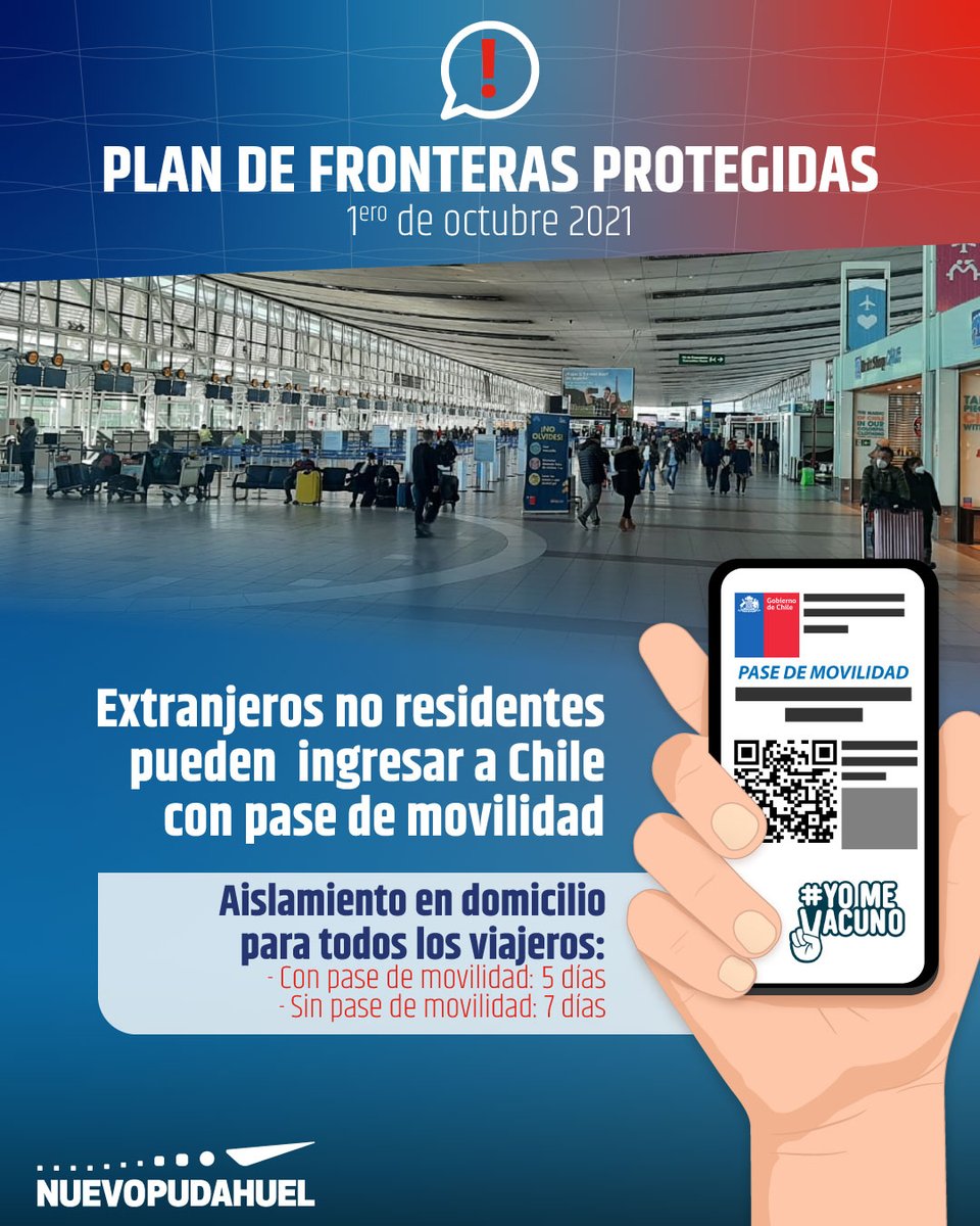 AeropuertoStgo's tweet photo. Estas son las principales novedades del plan #FronterasProtegidas ✈️del @GobiernodeChile
 que comenzará a regir desde el viernes 1 de octubre.

Para más conocer todos los requisitos y demás detalles, entra a 📲 https://t.co/Hb1BRjliPR https://t.co/HQpCiMJLGn