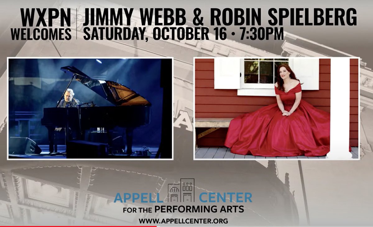 robinspielberg's tweet photo. Hey Central PA! Only show of the year in the area! @realjimmywebb and I are so excited to play in the beautiful Capitol Theatre @AppellCenter @ydrcom @wxpnfm @WITF @witfnews tix at https://t.co/LSX8q9qFz0 #appellcenter #thingsToDoInPA #yorkpa https://t.co/ENkyG2PsDC