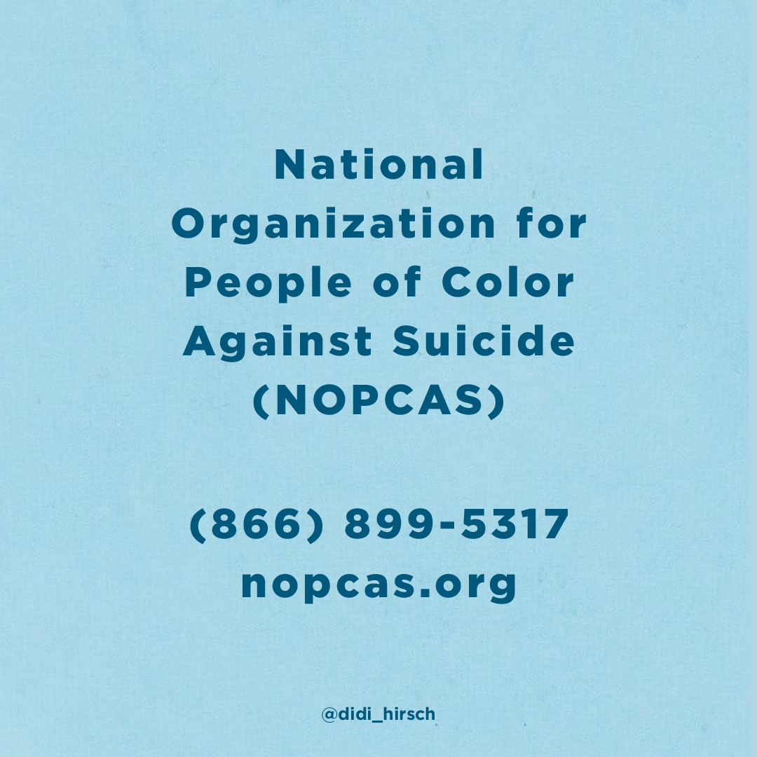 DidiHirsch's tweet image. Sometimes people just need to know who to turn to. Here are 4 suicide prevention centers and hotlines to know.  

Share to save a life! We&apos;re in this together ✨