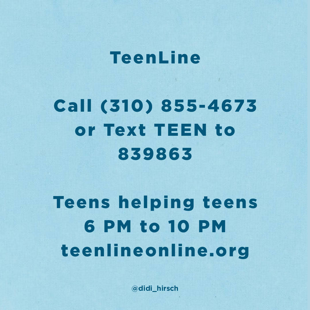 DidiHirsch's tweet image. Sometimes people just need to know who to turn to. Here are 4 suicide prevention centers and hotlines to know.  

Share to save a life! We&apos;re in this together ✨