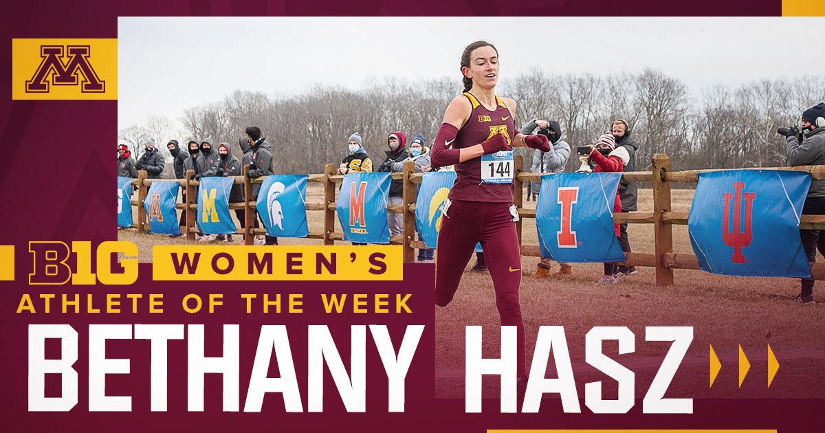 Huge congrats to Bethany Hasz, who has earned her fifth career Big Ten weekly honor as the Women's Athlete of the Week!

Story: z.umn.edu/74s2