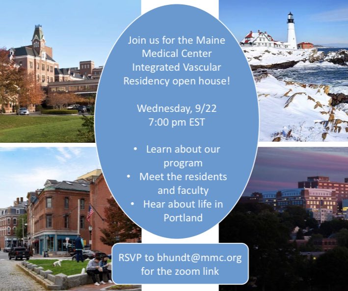 Join our virtual Open House 9/22 to meet the faculty and residents, and hear what makes Maine Med such a fantastic place to train! <a href="/Inside_TheMatch/">Inside The Match</a> <a href="/FutureVascSurgn/">FutureVascSurgeons</a> <a href="/msmentoring/">medicalstudentmentoring</a> <a href="/NewEnglandVasc/">New England Society for Vascular Surgery</a> <a href="/MaineMedSurgery/">MaineMedSurgery</a> <a href="/MaineHealth/">MaineHealth</a> #medtwitter #vasctwitter #Match2022