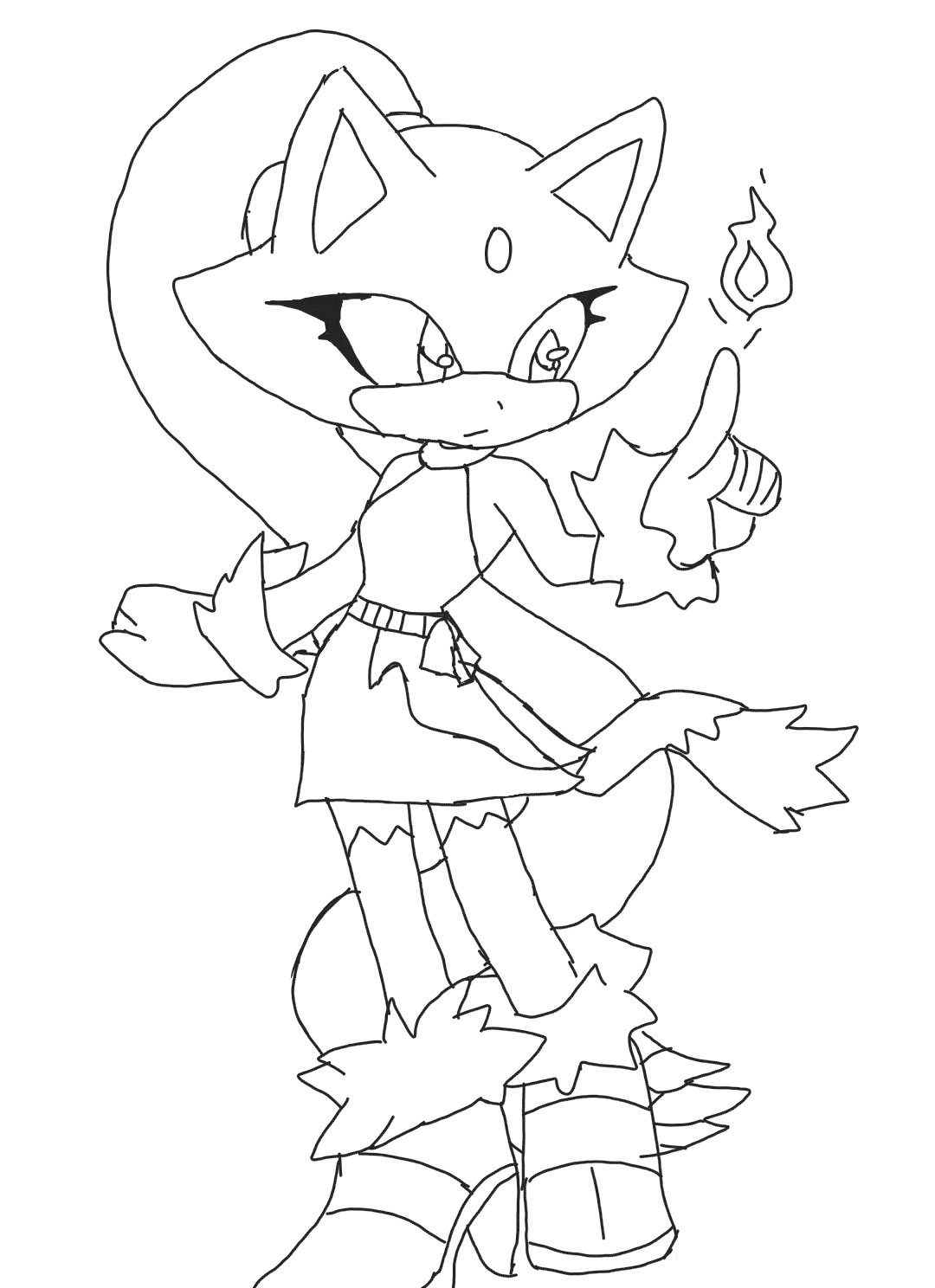 Blaze The Cat Coloring Pages