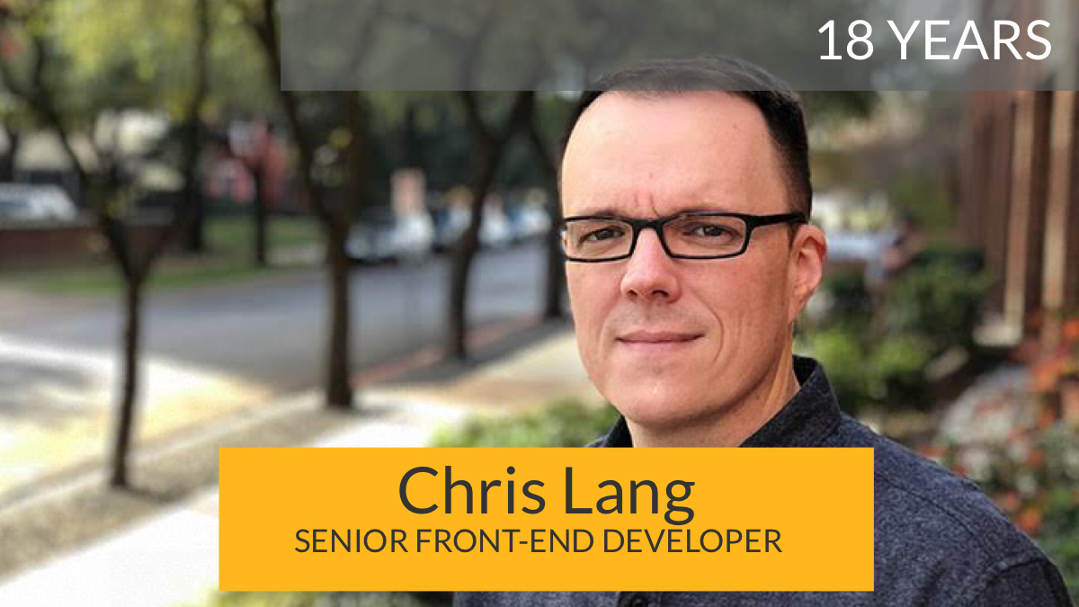 In 2003, a VIP joined Insite. FFWD to today, and we're honored to celebrate 𝟭𝟴 𝘆𝗲𝗮𝗿𝘀 with Chris Lang (aka Clang)! He's made more contributions than we can count in being part of our mission to #humanizeTechnology through the years. Congrats Clang, &amp; thanks for everything!