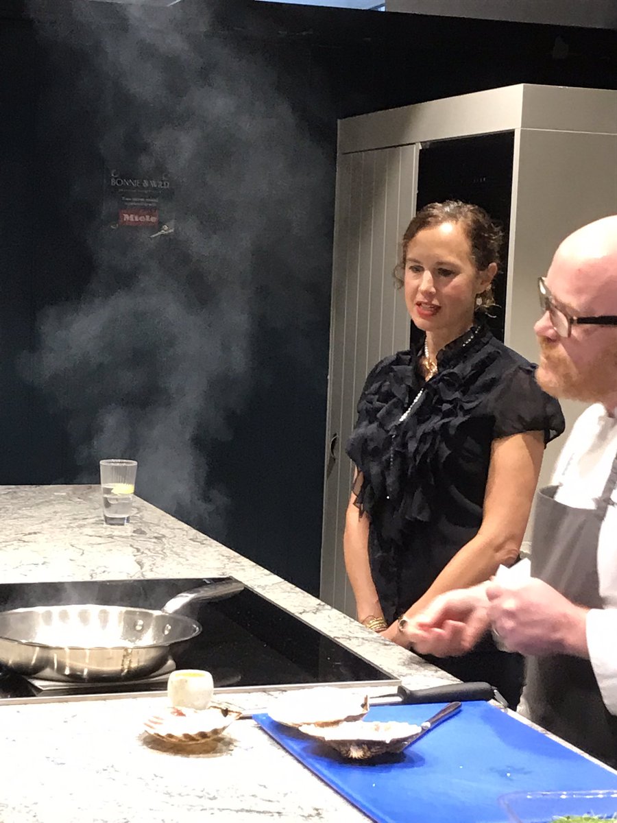Gary Maclean sizzling up Isle of Mull scallops @scotfooddrink Ambassdor event <a href="/Bonnieandwilduk/">Bonnie & Wild's Scottish Marketplace</a>