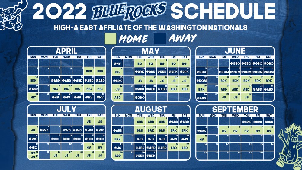 Isotopes Schedule 2022 Wilmington Blue Rocks On Twitter: "We're Not Wasting 𝙖𝙣𝙮 Time... Mark  Your Calendars Because The 30Th Season Of Blue Rocks Baseball Is Coming...  The 2022 Schedule Is 𝐇𝐄𝐑𝐄. 📰: Https://T.co/Ewaynpuu1O  Https://T.co/Yn6Kuvdfa2" /