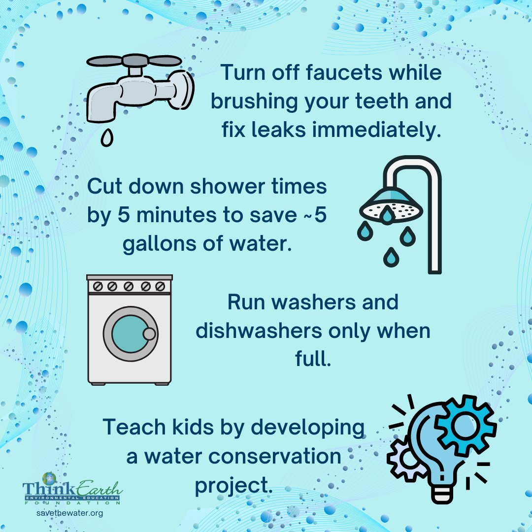 By making small adjustments to your daily routine, you can help conserve water! 🚰🌍 #thinkearth #environmentalliteracy #environmentallyfriendly #kindergarten #firstgrade #secondgrade #thirdgrade #fourthgrade #fifthgrade #elementaryteacher #homeschool #iteachelementary