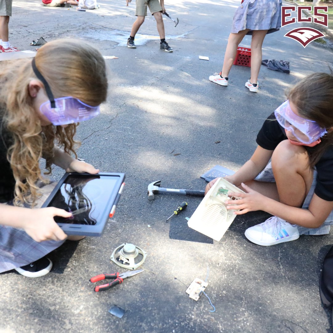 ecs_eagles's tweet photo. Fifth graders enjoyed this hands-on STEM project: deconstructing old electronics and using creativity and critical thinking skills to invent new devices.  #ECSSTEM #ECSacademics #ECSeagles https://t.co/JcxaoL9ZJI