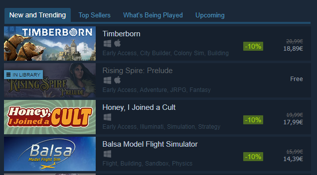 RisingSpire's tweet photo. A little over 24h since we launched the Prelude and we're trending in the Early Access page! Time to drink!

Why not give it a try and leave a review? We'd love nothing more! https://t.co/kDL4MuqzTj ❤️

#gamedev #indiegamedev #indiegame #rpg #prouddad https://t.co/EOvBp8hHF0