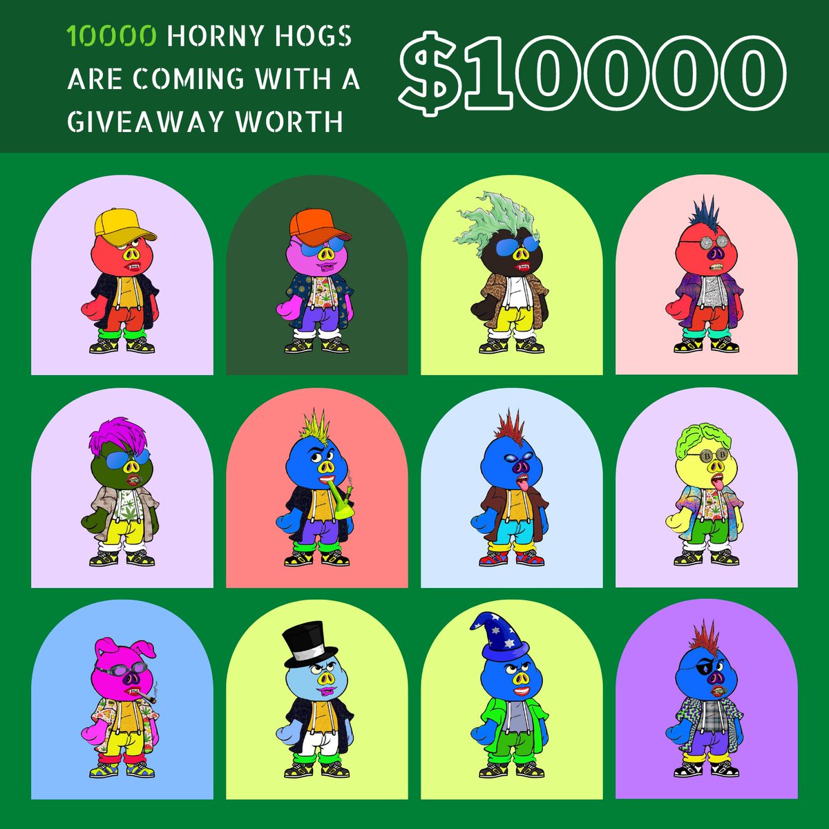 Be #Horny with #HornyHogs !!

Minting of our #NFT Hogs is not the only upcoming event, we are also planning a Giveaway of $10,000 🎶 

Information will be shared on our Horny Discord Server 🔗 discord.gg/NJdQGvD2Eb