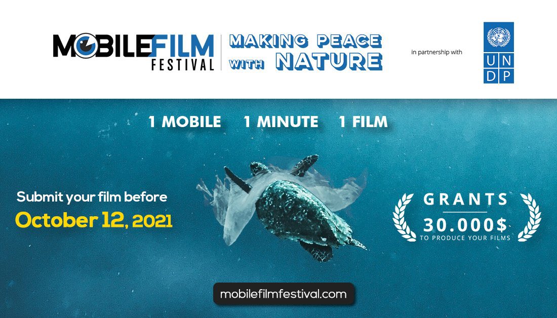 Take Action in the fight against #ClimateChange and the collapse of #biodiversity with the @MobileFilmFest

📱 1 Mobile phone
⏰ 1 minute
📹 1 film

Learn more and submit your film on the theme 'Making Peace with Nature' before 12 October: bit.ly/3z8dM8k