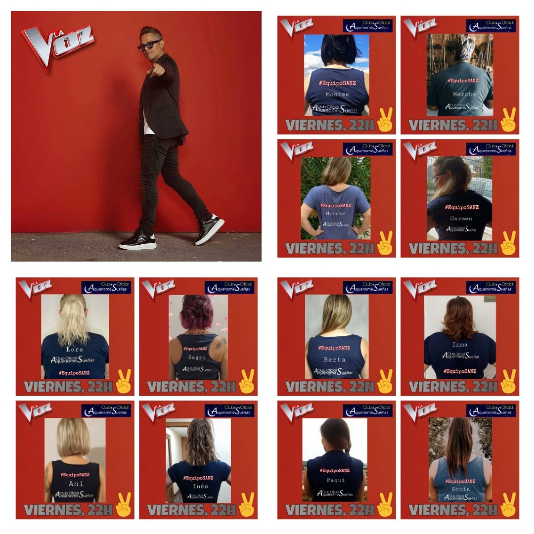 Nosotras también somos #EquipoSANZ y queremos decirte que estaremos contigo en #LaVozAntena3✌🏻
hasta el final.

Te veremos sonreír😀, escucharemos tu voz y
estamos seguras de que veremos alguna lagrimilla de emoción que llegan al ❤️ <a href="/AlejandroSanz/">Alejandro Sanz</a>
#AquenomeSueñas <a href="/AQueNoMeSuenAS/">AquenomeSueñas</a>