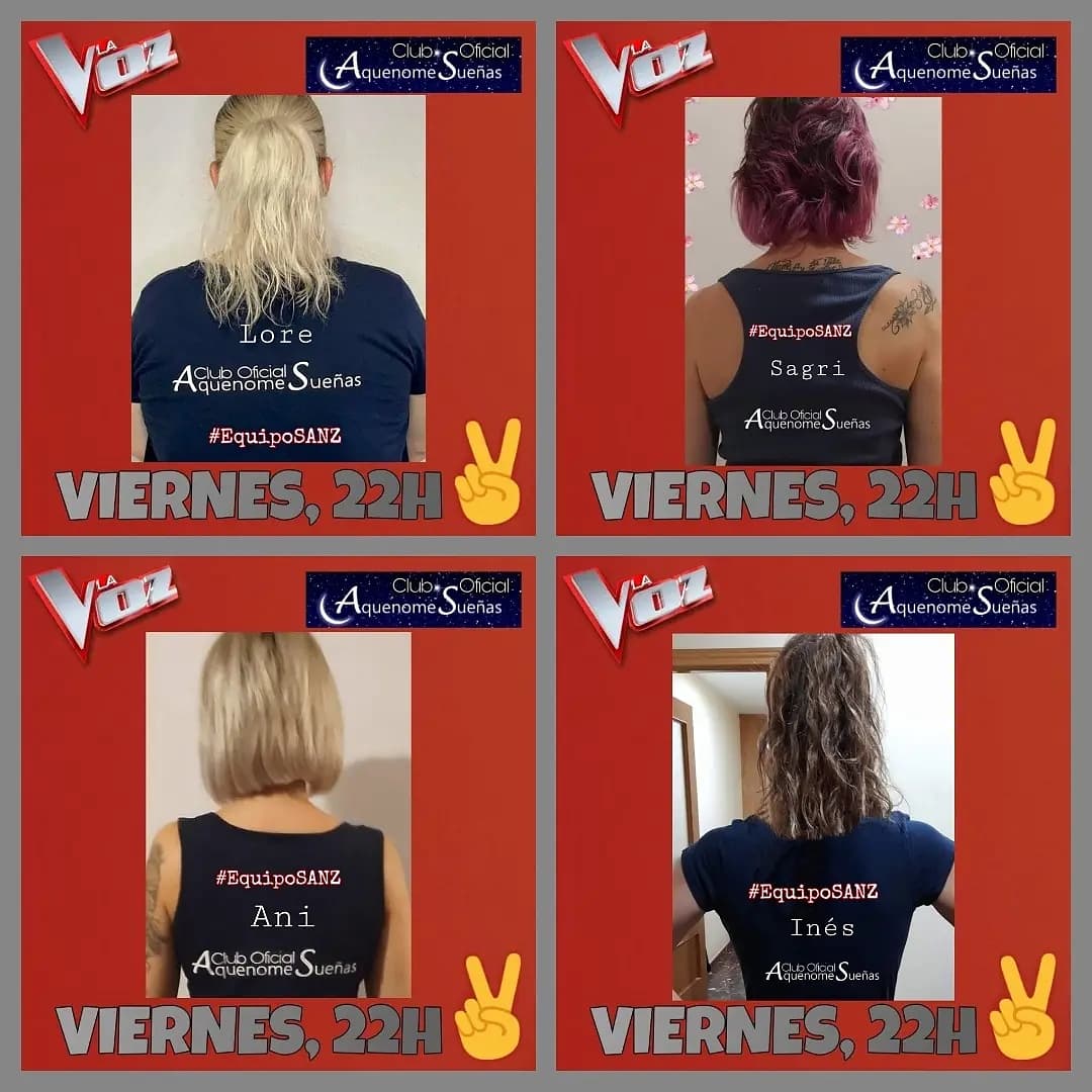 Nosotras también somos #EquipoSANZ y queremos decirte que estaremos contigo en #LaVozAntena3✌🏻
hasta el final.

Te veremos sonreír😀, escucharemos tu voz y
estamos seguras de que veremos alguna lagrimilla de emoción que llegan al ❤️ <a href="/alejandrosanz/">Alejandro Sanz</a>
#AquenomeSueñas <a href="/AQueNoMeSuenAS/">AquenomeSueñas</a>