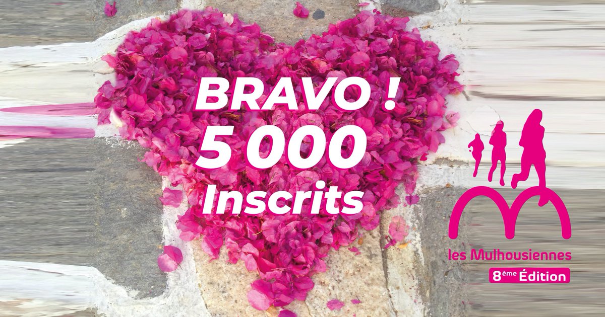 5000 inscrits 🎉🎉
Le nombre d’inscriptions était limité cette année en raison de la situation sanitaire instable, la course/marche #LesMulhousiennes est à présent complète.
Nous avons hâte de vous revoir sur le stade ce week-end 💕
5000 mercis 💕
#Mulhouse #luttecontrelecancer