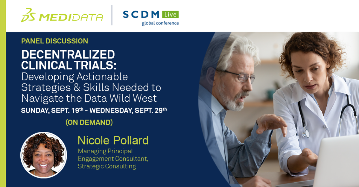 saralaramesh's tweet photo. Join my colleague Nicole Pollard, Managing Principal Consultant @Medidata, at the @SCDM_DataDriven conference to learn how #datamanagement can equip #healthcare with the tools to navigate an increasingly complex decentralized landscape: https://t.co/5iRc4BdDCf #SCDM2021 https://t.co/4VQiDS6Bxu
