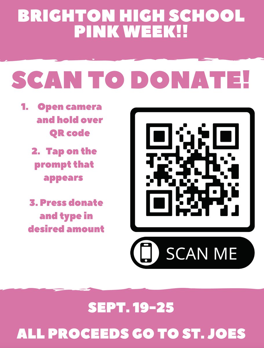 BrightonK12's tweet image. The Pink Week committee at Brighton High School have setup a GoFundMe that you can donate to for their   fundraiser, all proceeds go to St. Joe's Cancer Center. Please consider donating, any amount helps, to this amazing cause! 

Go Dogs!
gofundme.com/f/brighton-pin…