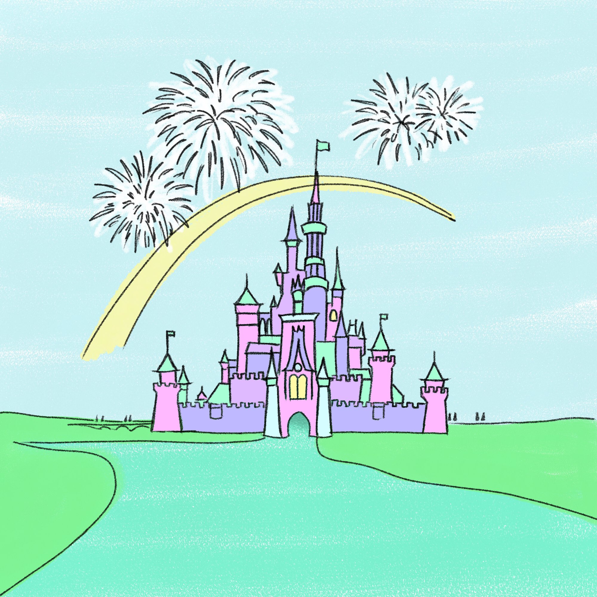Arisa ディズニー映画オープニングロゴ Disney Disneycastle シンデレラ城 Illustration Drawing イラスト T Co F7cxcik4m9 Twitter
