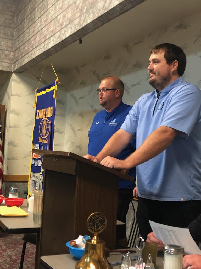 Yesterday was a busy speaking day for @royalsbball4215 &amp; <a href="/CoachJ_Marsh/">Jared Marshall</a>! They talked Coaching &amp; Reffing at the <a href="/lakeregionstate/">LRSC</a> career fair. Then made their way to Kiwanis Club for lunch to talk to them all about Royals Athletics! #RoyalsFamily #LR4Life