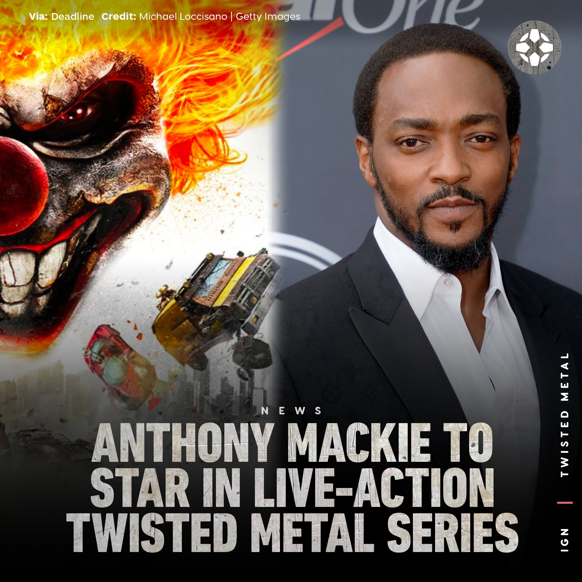 Série de Twisted Metal terá Anthony Mackie como John Doe