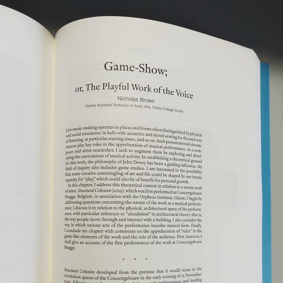 ngbrown's tweet image. Arrived on my doormat this morning. Lovely new publication from @Orpheus_Inst, ed by @wfbrooks on pragmatism and artistic research. Includes a chapter on my choral work, Structural Cohesion, which premiered at Concertgebouw Brugge in 2019.