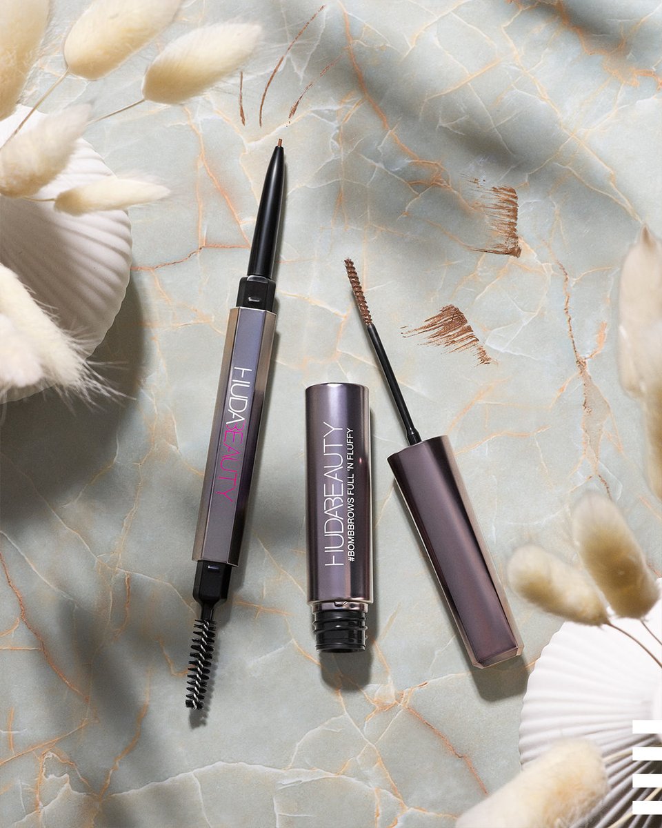 Sephora's tweet photo. The new @hudabeauty #BombBrows Full n Fluffy Fiber gel keeps hair in place all day long without sacrificing texture, and the #BombBrows Microshade Brow Pencil provides precision and smudge-proof pigment π
https://t.co/8C5ZnoUUTQ https://t.co/xhMpnbRasi