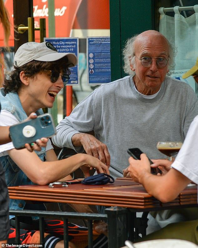 tchalametupdate's tweet photo. Timothée Chalamet with Larry David in NYC https://t.co/CDF2mdSpR6