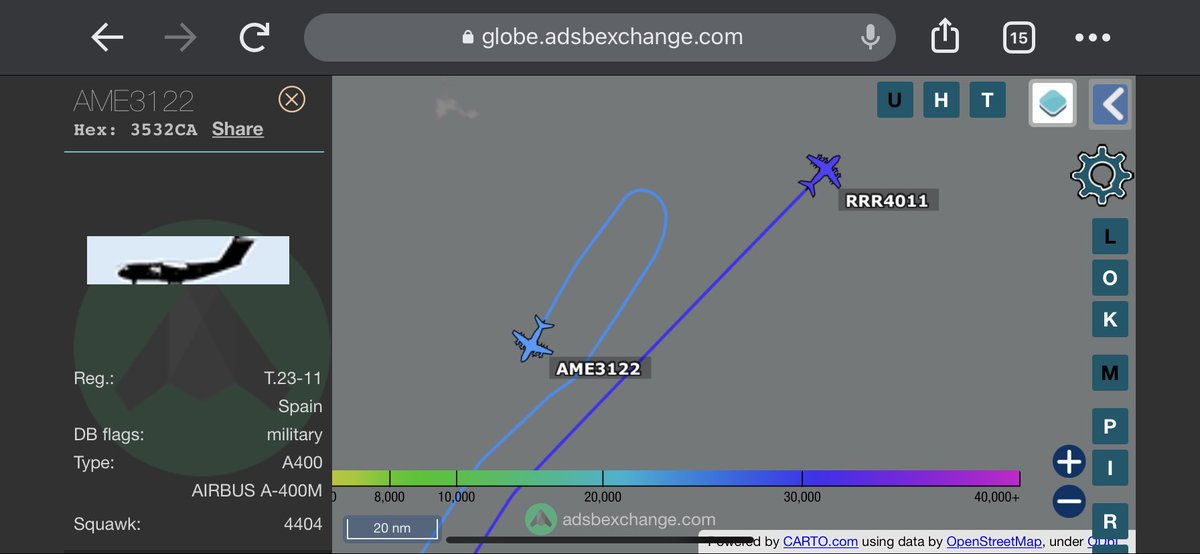 TheSnoopySnoop's tweet photo. #RRR4011 #43c5e1 #A400M #ZM407 #RAF 

#AME3122 #3532ca #A400M T.23-11 #SpanishAirForce #Spain 

Flying out of #Algeria but AME3122 decided to turn around

#haveglass #planespotting #AvGeek #MilAir https://t.co/HCIhzjHW6c