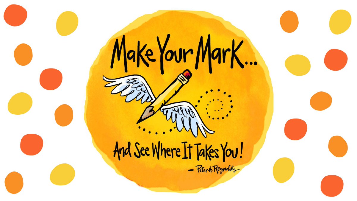 “I wrote a story to help kids and grown-ups be braver, splash, create, and discover the creativity inside of them,” says <a href="/peterhreynolds/">Peter H. Reynolds</a>, author of #TheDot. Our #InternationalDotDay celebrations continue! How will you #MakeYourMark? <a href="/DotClubConnect/">International Dot Day</a> <a href="/FableLearn/">FableVision Learning</a> <a href="/ReynoldsTLC/">The Reynolds Center</a>