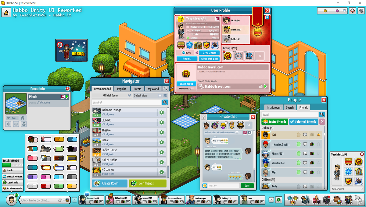 Teschietto96's tweet image. ➡️ Here are some mockups made by me for a hypothetical rework of the #Habbo Unity UI.

If u appreciate my work please support me with ❤️ + ♻️ and maybe @Habbo might consider some ideas 🤞🏻