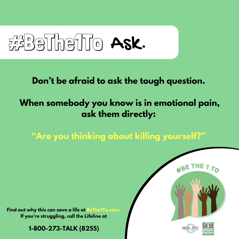 September is National Suicide Prevention Month

If you or a loved one is experiencing difficulties of any kind please reach out to these community resources available: 

~ Safe2Tell 877-542-SAFE (7233)
~ Suicide Prevention Hotline 1-844-493-8255
~ Text "talk" to 38255