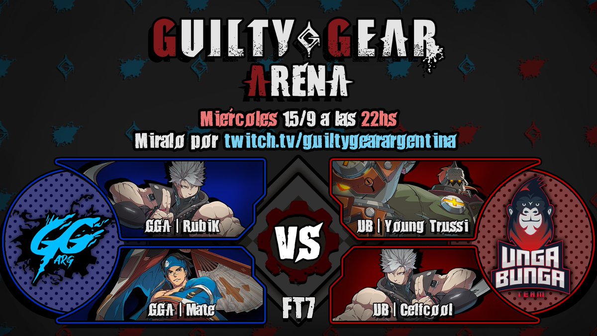 GearArgentina's tweet photo. Buenas tardes!! π
Esta noche se enfrentan el @Ungabunga_team y nuestro #GGArg, a partir de las 22hs, sintoniza el segundo #GGARENA en nuestro canal https://t.co/OqnNDkRGCv π
π΄ Veni a predecir el resultado de los 4 FT7 con tus #GearPoints! π₯
#FIGHTGGArg ππ€ https://t.co/Okt6GxvE6Y