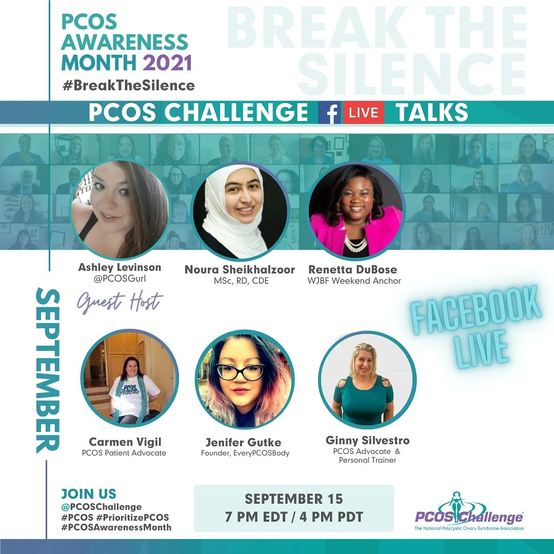 PCOSGurl's tweet image. REMINDER: TONIGHT

#FacebookLive 

#PCOS doss not discriminate 

Join us on Facebook at 7PM EST
on @pcoschallenge page!!!

Have questions? Drop in the comments and we may answer live tonight!

#pcoschat #PatientExperience
#breakthesilence #PCOSAwarenessMonth