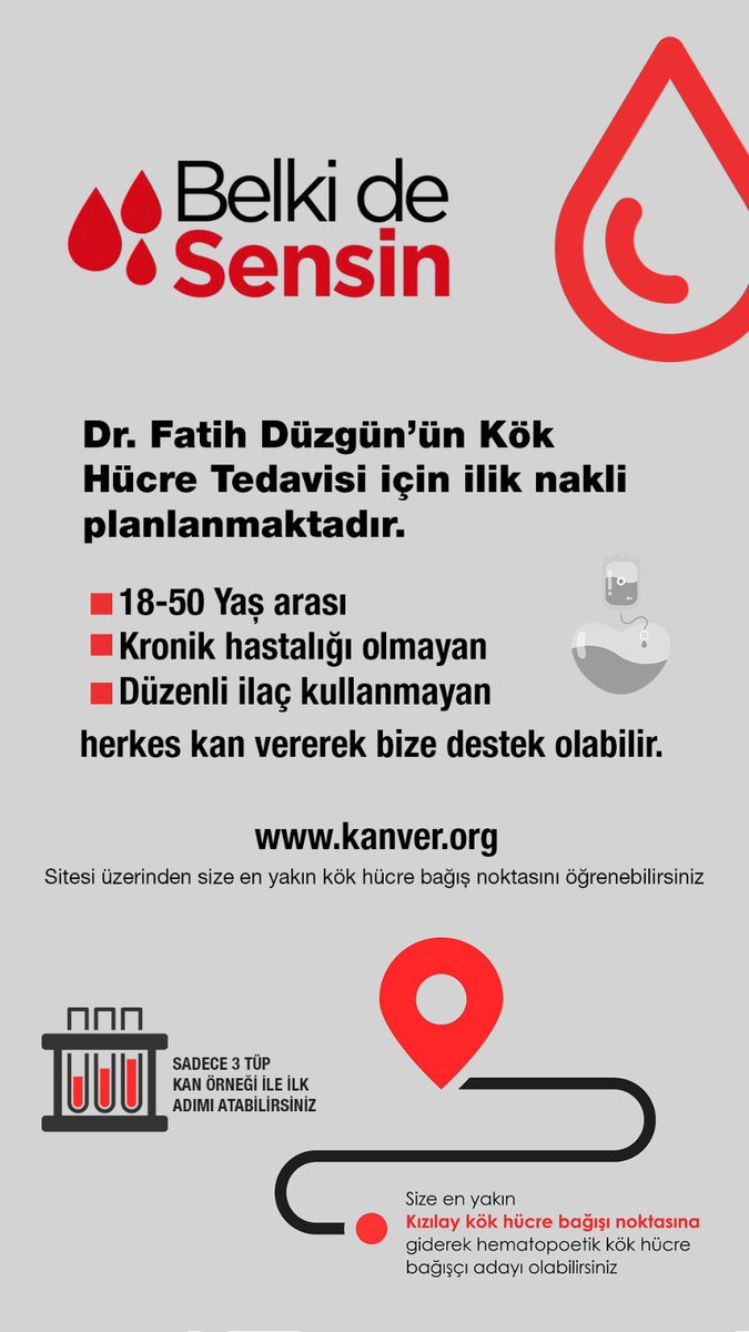 LÜTFEN PAYLAŞIMIMIZA DESTEK OLUN‼️
Değerli arkadaşlarım, çocukluk arkadaşım Dr. Fatih Düzgün maalesef Kanser illetiyle mücadele ediyor. Ne kadar çok insana ulaşabilirsek şansımız o kadar artacak.Paylaşımlarınız umutlarımızı güçlendirecek. <a href="/onurdzgn/">ONUR DÜZGÜN</a> <a href="/KanverOrg/">Türk Kızılay Kan Hizmetleri</a>