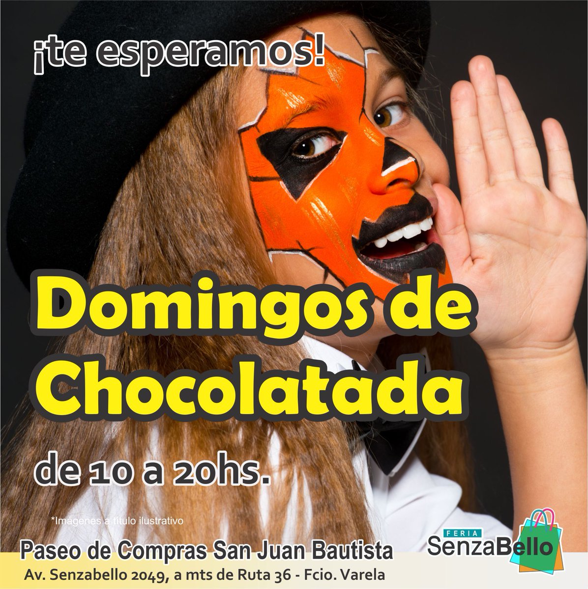 senzabello's tweet photo. ¡Este domingo 19 y todos los domingos de #Septiembre en el #PaseodeComprasSanJuanBautista ( #FeriaSenzabello ) son #DOMINGOSdeCHOCOLATADA !
.
¡Vení a pasar un lindo momento en familia!⠀
.
.
.
.
#CompreEnFlorencioVarela #CompreSeguro⠀⠀⠀⠀
#SEPTIEMBRE #MESDELAPRIMAVERA https://t.co/w1nRxCQBGt