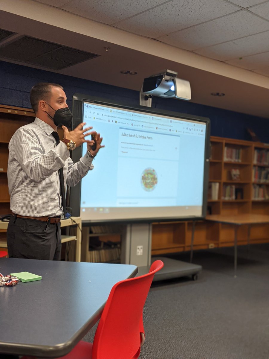 Julius West MS (@drjjwms) on Twitter photo The passionate Mr. Edwards facilitated a great learning on RJ for staff today!!! Thank you we needed this :) The passionate Mr. Edwards facilitated a great learning on RJ for staff today!!! Thank you we needed this :)