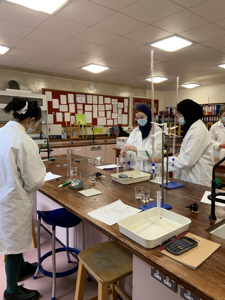 So proud of our year 14 chemists today. Despite the lack of practical experience caused by the pandemic, they carried out a complicated rates experiment extremely proficiently!