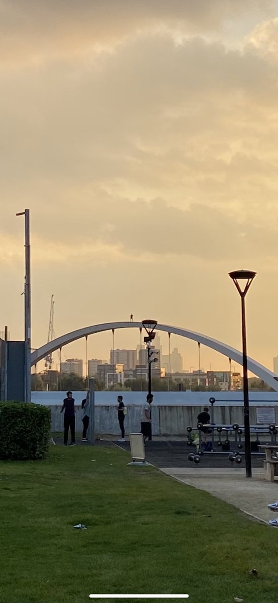 Did anyone else spot this guy running over the roof of this bridge near the East Village today? #stratford #eastvillage