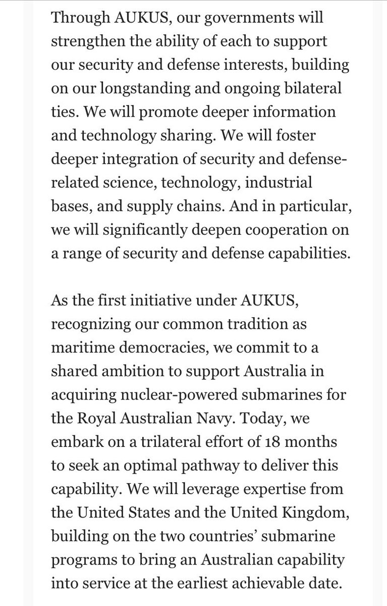 ccroucher9's tweet photo. Here’s the AUKUS leaders statement from the White House https://t.co/haiewVKY26