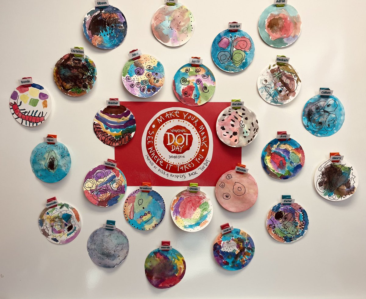Kindergarteners made their mark today as we celebrated International Dot Day with kindness and creativity! Thank you @peterhreynolds for teaching us to believe in ourselves and help others to do the same! <a href="/DotClubConnect/">International Dot Day</a> #InternationalDotDay #rcspride <a href="/BaldwinRcs/">Baldwin Elementary - RCS</a> <a href="/rochcommschools/">Rochester Community Schools</a>