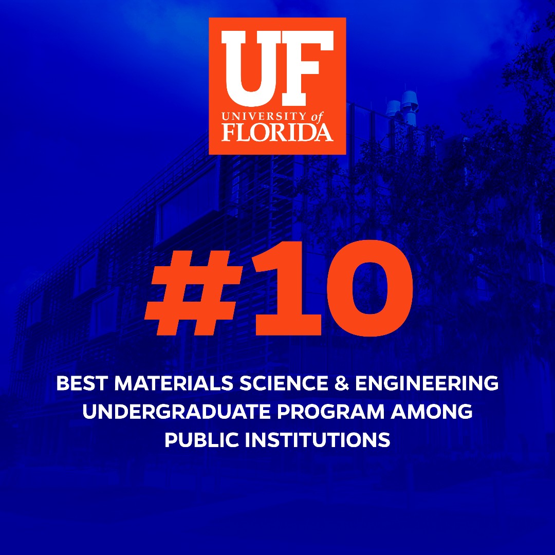 📣 The #UFMSE undergraduate program was ranked #10 among public institutions, according to the 2022 U.S. News &amp; World Report Best Undergraduate Engineering Programs! 🐊🔬🧡💙