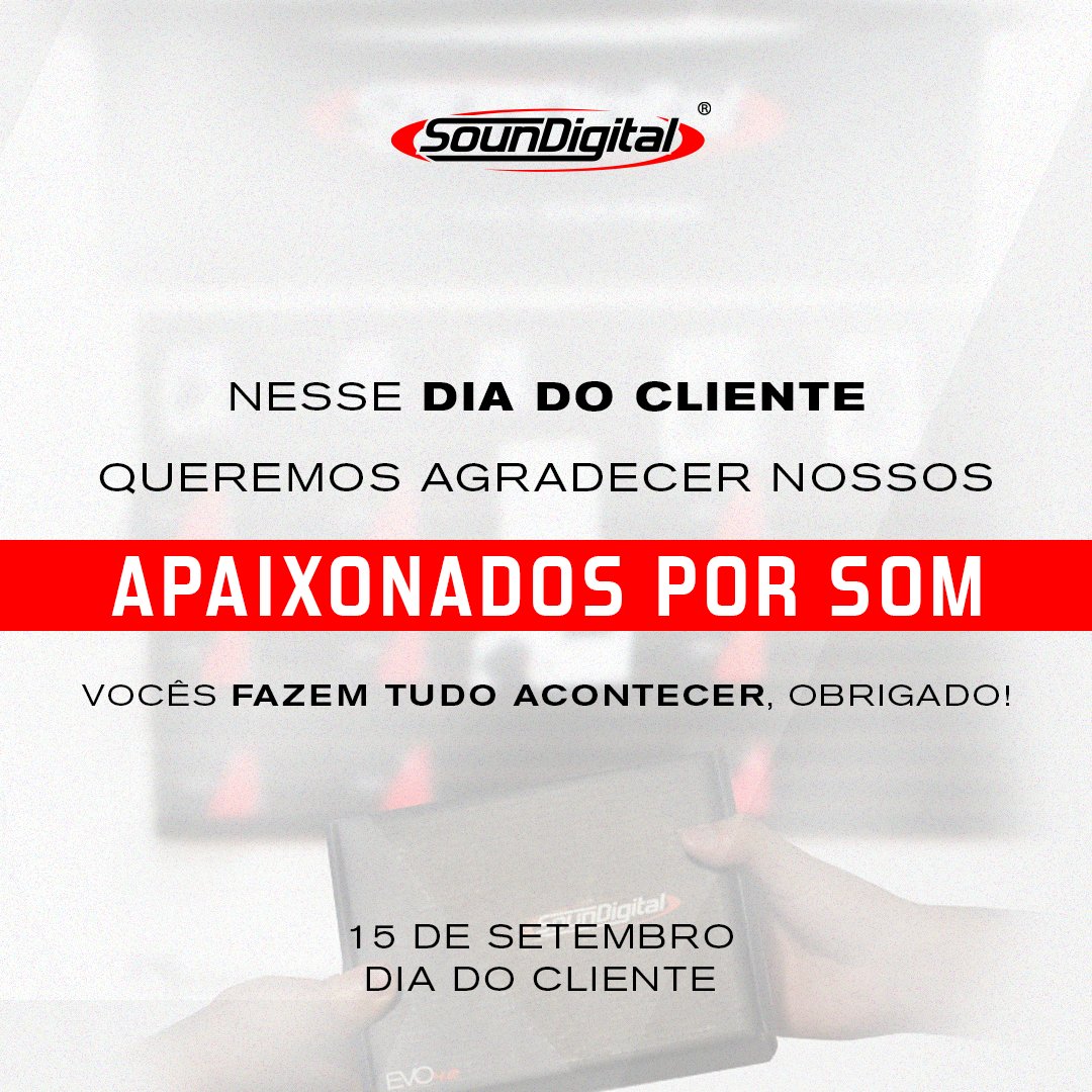 SounDigital's tweet photo. Não há maior recompensa do que ter você em nossa história.
Gostaríamos de agradecer imensamente a todos que prestigiam a marca, nos motivando cada vez mais a oferecer a melhor experiência de áudio para nossos clientes. https://t.co/5xCQIpnXwB