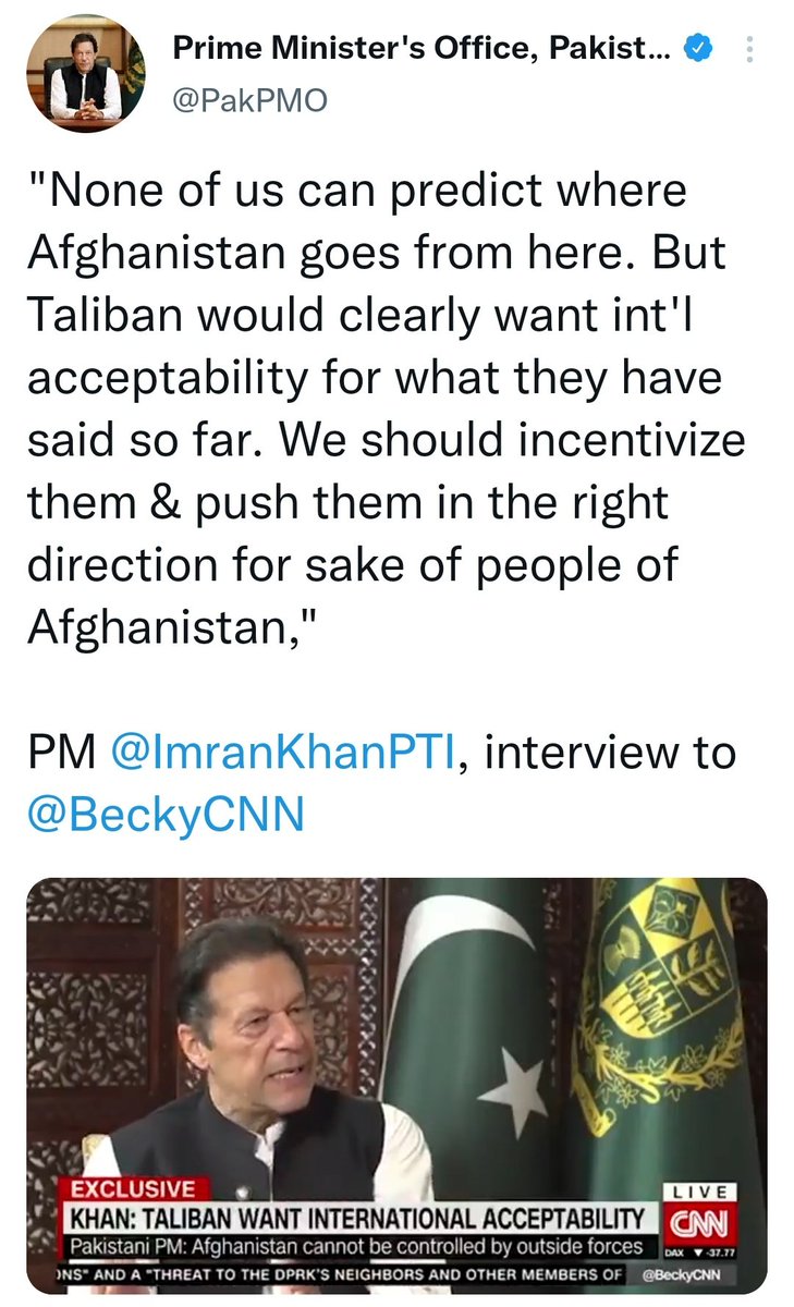 How's the inter'l community meant to incentivize a terrorist group who have been terrorising people of Afghanistan for over 30 years they can't make good decisions because Pakistan is the one making the decisions for their own gain in expense of our suffering. #SanctionPaskistan