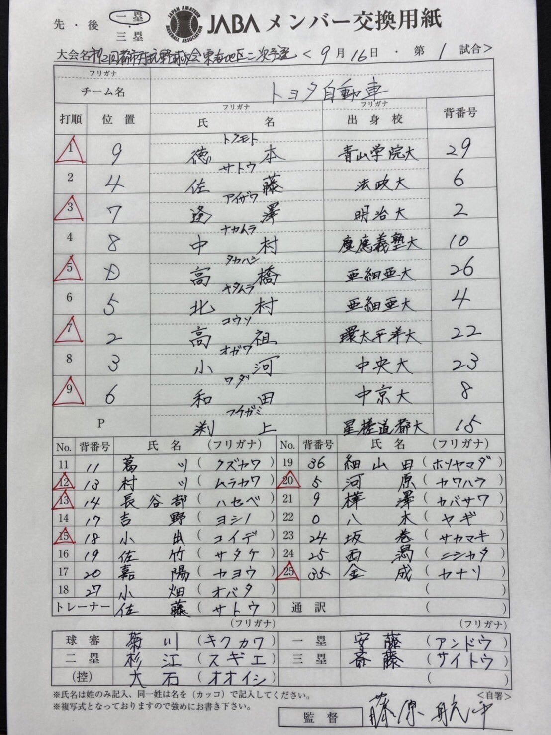 豊島わかな 日本野球連盟公式サポーター 第92回都市対抗野球大会東海地区第2次予選 Jr東海 対 トヨタ自動車 先攻 Jr 東海 後攻 トヨタ自動車 一球速報はこちら T Co Xwrnlxbk8w 社会人野球 T Co Bkoxz1fcqg Twitter