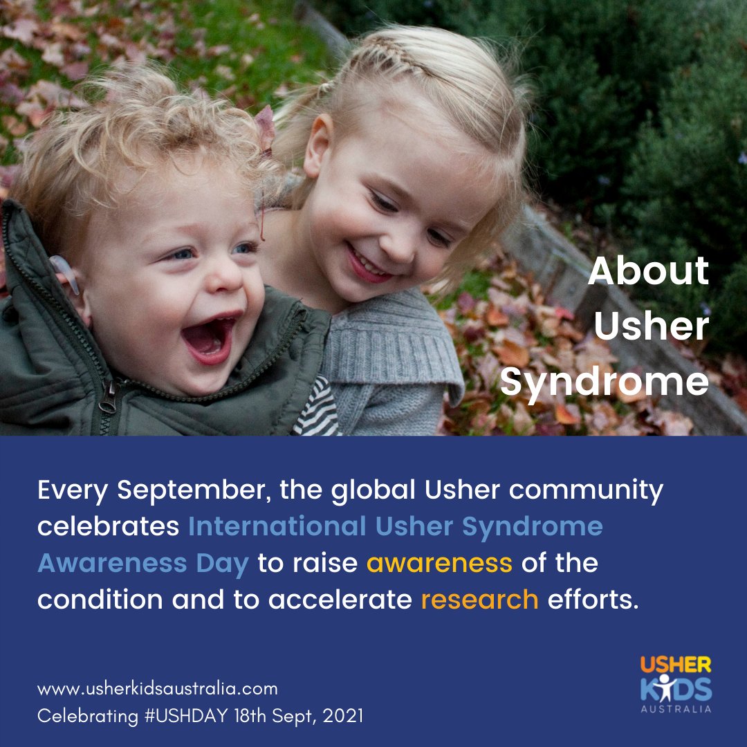 Centre for Eye Research Australia (@eyeresearchaus) on Twitter photo To celebrate Global #UsherSyndromeAwarenessDay, <a href="/AvasVoice/">Ava's Voice</a>, <a href="/Usherkidsuk/">Usher Kids UK</a> and <a href="/UsherKids/">UsherKids Australia</a> are hosting a virtual parent/carer meet and greet session this Friday 17 September at 10:00am (AEST). buff.ly/395B8Rz
#USHDAY #USHDAY2021 #UsherSyndromeAwarenessDay #UsherSyndrome To celebrate Global #UsherSyndromeAwarenessDay, <a href="/AvasVoice/">Ava's Voice</a>, <a href="/Usherkidsuk/">Usher Kids UK</a> and <a href="/UsherKids/">UsherKids Australia</a> are hosting a virtual parent/carer meet and greet session this Friday 17 September at 10:00am (AEST). buff.ly/395B8Rz
#USHDAY #USHDAY2021 #UsherSyndromeAwarenessDay #UsherSyndrome